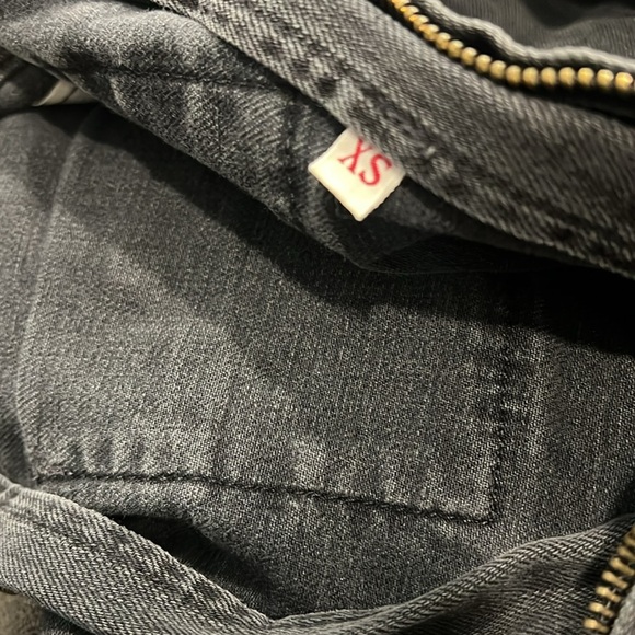 Current/Elliott The Moto Jean Jacket in Washed Black Size 0/XS - Picture 7 of 8